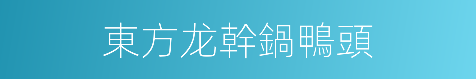 東方龙幹鍋鴨頭的同義詞