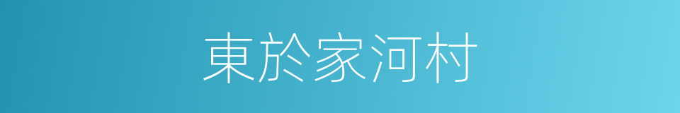 東於家河村的同義詞
