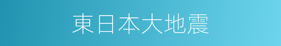 東日本大地震的同義詞