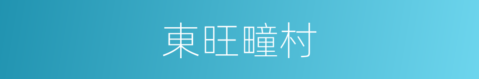 東旺疃村的同義詞