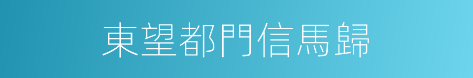 東望都門信馬歸的同義詞