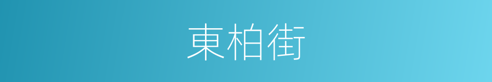 東柏街的同義詞