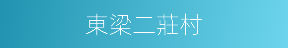 東梁二莊村的同義詞