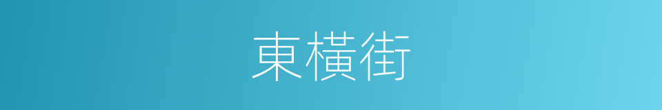 東橫街的同義詞