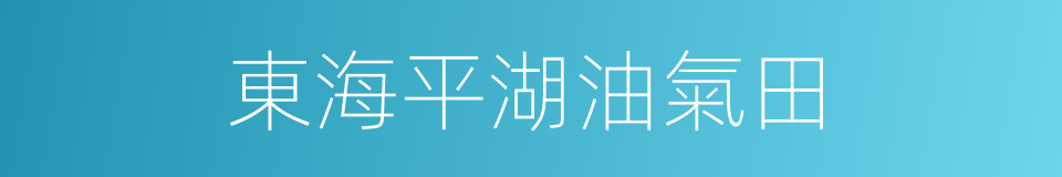 東海平湖油氣田的同義詞