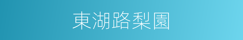 東湖路梨園的同義詞