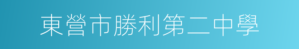 東營市勝利第二中學的同義詞