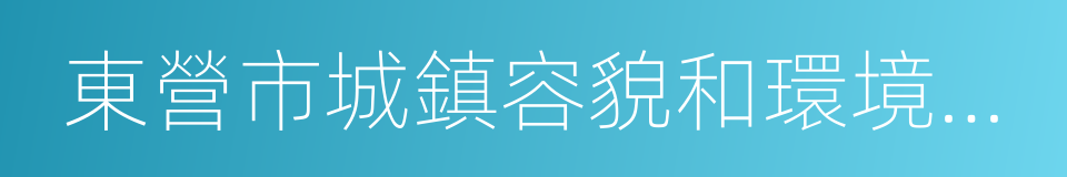 東營市城鎮容貌和環境衛生管理條例的同義詞