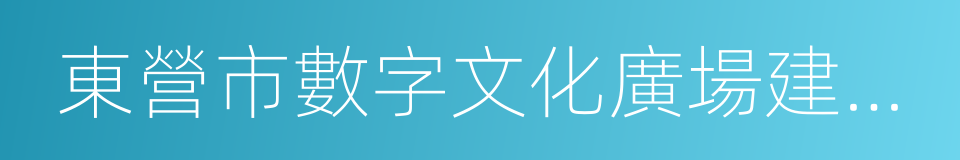 東營市數字文化廣場建設和服務規範的同義詞