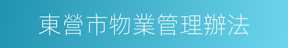 東營市物業管理辦法的同義詞