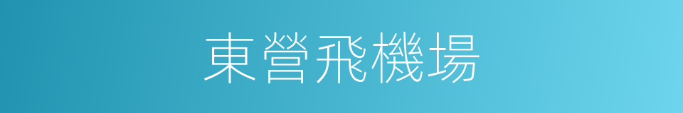 東營飛機場的同義詞