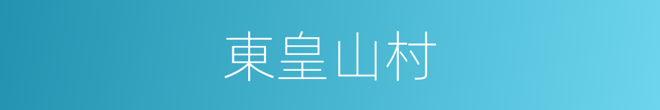 東皇山村的同義詞