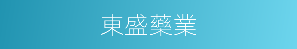 東盛藥業的同義詞