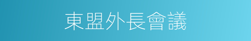 東盟外長會議的同義詞