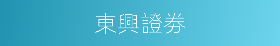 東興證劵的意思