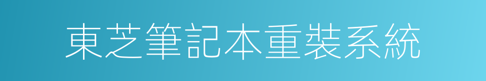 東芝筆記本重裝系統的同義詞