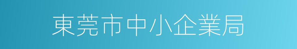 東莞市中小企業局的同義詞