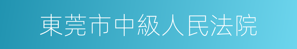 東莞市中級人民法院的同義詞