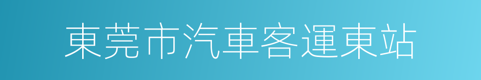 東莞市汽車客運東站的同義詞