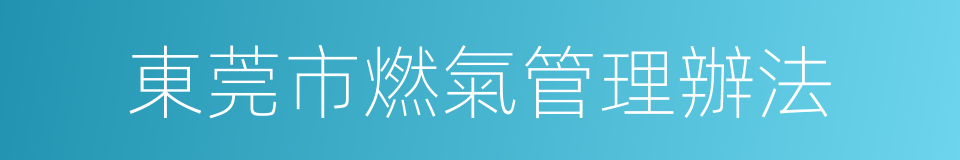 東莞市燃氣管理辦法的同義詞