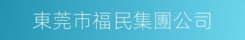 東莞市福民集團公司的同義詞