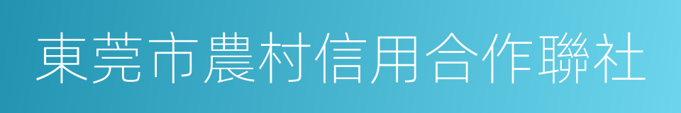 東莞市農村信用合作聯社的同義詞