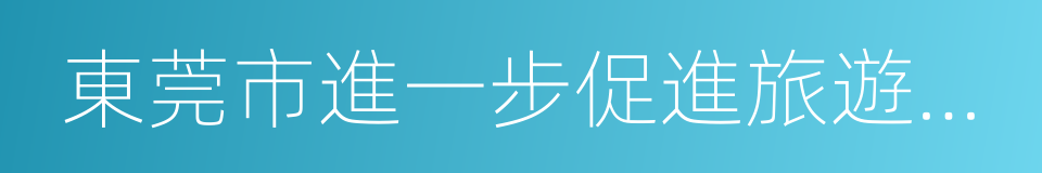 東莞市進一步促進旅遊投資和消費的實施方案的同義詞