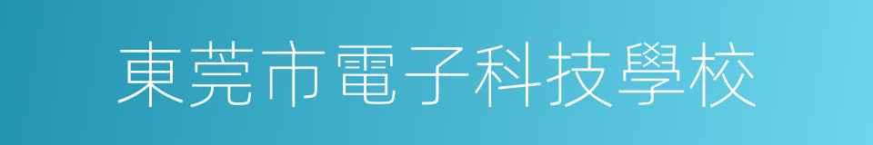 東莞市電子科技學校的同義詞