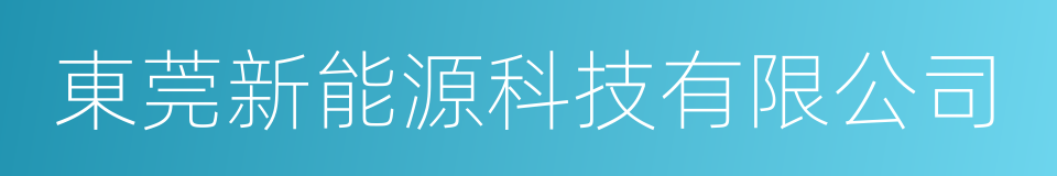 東莞新能源科技有限公司的同義詞