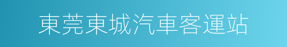 東莞東城汽車客運站的同義詞