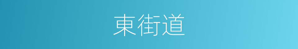 東街道的同義詞