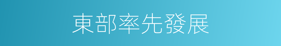 東部率先發展的同義詞
