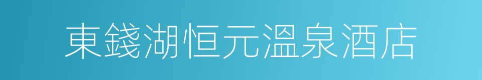 東錢湖恒元溫泉酒店的同義詞