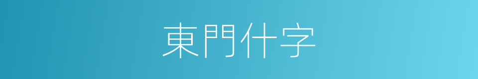 東門什字的同義詞