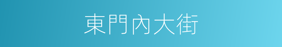 東門內大街的同義詞