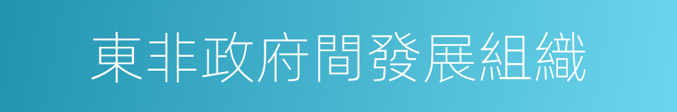 東非政府間發展組織的同義詞