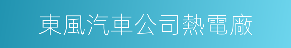 東風汽車公司熱電廠的同義詞