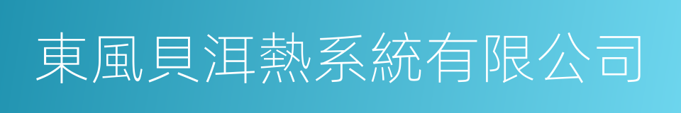 東風貝洱熱系統有限公司的同義詞