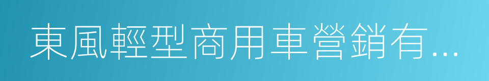 東風輕型商用車營銷有限公司的同義詞