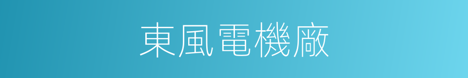 東風電機廠的同義詞