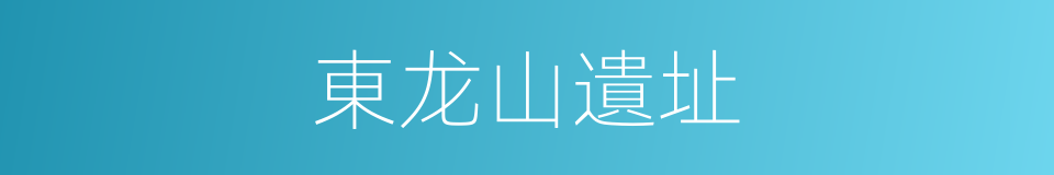 東龙山遺址的同義詞