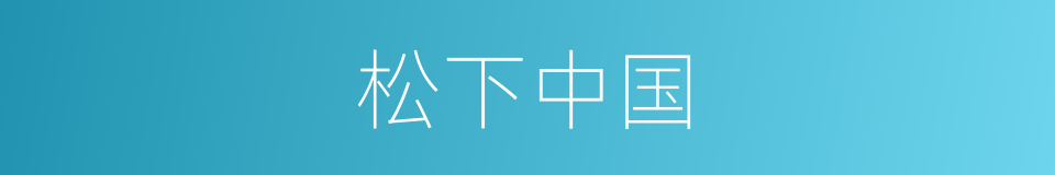 松下中国的同义词