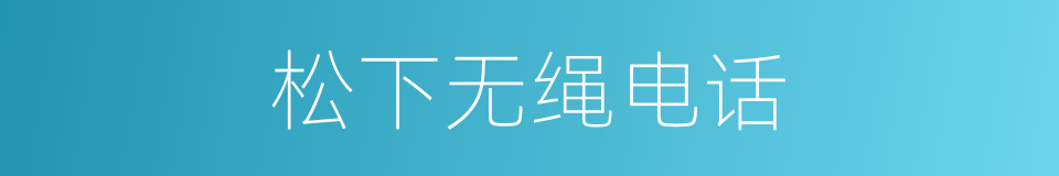 松下无绳电话的同义词