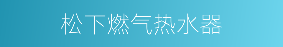 松下燃气热水器的同义词