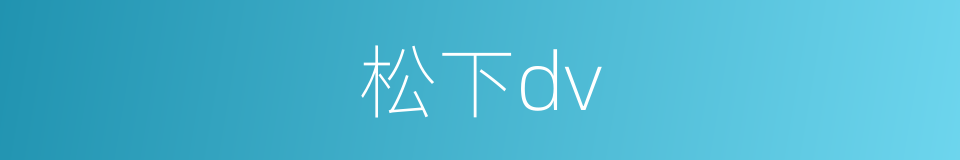 松下dv的同义词