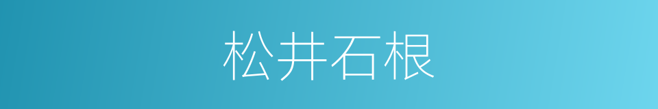 松井石根的同义词