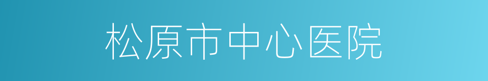 松原市中心医院的同义词