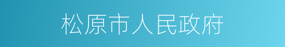 松原市人民政府的同义词