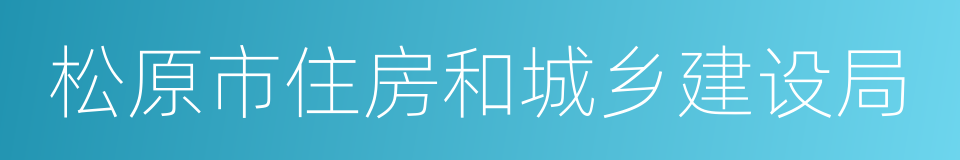 松原市住房和城乡建设局的同义词