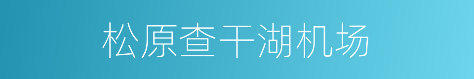 松原查干湖机场的同义词